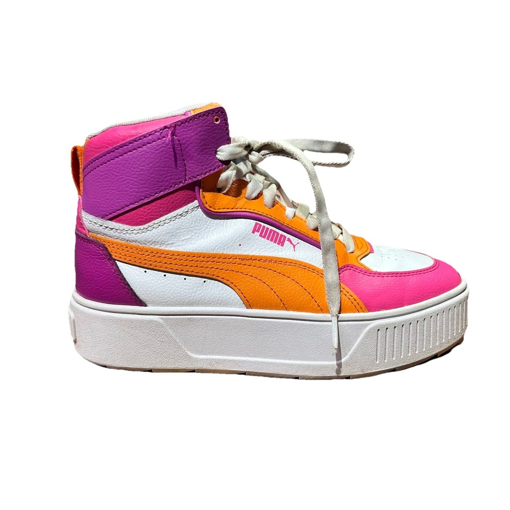 Puma Karmen Rebelle Mid Lace Up Youth Girls White Sneakers Size 5.5 38872903